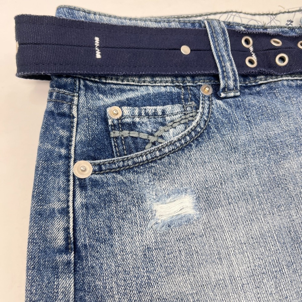 So Wear It Declare It Denim Stretch Mini Skirt With Belt Size 7 NWT - Picture 6 of 16